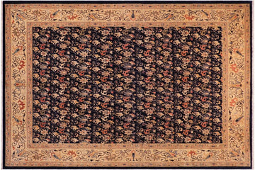 handmade Transitional Kafkaz Chobi Ziegler Blue Tan Hand Knotted RECTANGLE 100% WOOL area rug 9 x 12